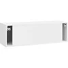TV staliukas Sieninė TV spintelė Itin blizgi balta 98 x 31 x 30 cm