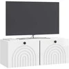 TV staliukas Sieninė TV spintelė Itin blizgi balta 78,5 x 31 x 30 cm