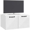 TV staliukas Sieninė TV spintelė Itin blizgi balta 59,5 x 41 x 30 cm