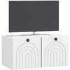TV staliukas Sieninė TV spintelė Itin blizgi balta 59,5 x 31 x 30 cm