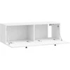 TV staliukas Sieninė TV spintelė 98 x 31 x 30 cm Itin blizgi balta