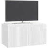 TV staliukas Sieninė TV spintelė Itin blizgi balta 59,5 x 31 x 30 cm
