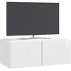 TV staliukas Sieninė TV spintelė Itin blizgi balta 78,5 x 41 x 30 cm