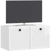 TV staliukas Sieninė TV spintelė Itin blizgi balta 59,5 x 31 x 30 cm