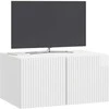 TV staliukas Sieninė TV spintelė Itin blizgi balta 59,5 x 41 x 30 cm
