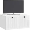 TV staliukas Sieninė TV spintelė Itin blizgi balta 59,5 x 41 x 30 cm
