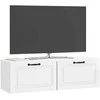 TV staliukas Sieninė TV spintelė Itin blizgi balta 98 x 31 x 30 cm