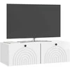 TV staliukas Sieninė TV spintelė Itin blizgi balta 98 x 41 x 30 cm