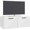 TV staliukas Sieninė TV spintelė Itin blizgi balta 78,5 x 41 x 30 cm