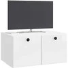 TV staliukas Sieninė TV spintelė 59,5 x 41 x 30 cm Itin blizgi balta
