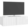 TV staliukas Sieninė TV spintelė Itin blizgi balta 98 x 41 x 30 cm