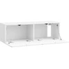 TV staliukas Sieninė TV spintelė Itin blizgi balta 98 x 31 x 30 cm