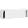 TV staliukas Sieninė TV spintelė Itin blizgi balta 98 x 31 x 30 cm