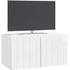 TV staliukas Sieninė TV spintelė Itin blizgi balta 59,5 x 31 x 30 cm