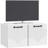 TV staliukas Sieninė TV spintelė Itin blizgi balta 59,5 x 31 x 30 cm