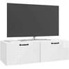 TV staliukas Sieninė TV spintelė Itin blizgi balta 98 x 41 x 30 cm