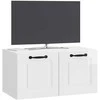TV staliukas Sieninė TV spintelė Itin blizgi balta 59,5 x 31 x 30 cm