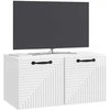 TV staliukas Sieninė TV spintelė Itin blizgi balta 59,5 x 31 x 30 cm