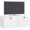TV staliukas Sieninė TV spintelė 78,5 x 31 x 30 cm Itin blizgi balta