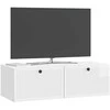 TV staliukas Sieninė TV spintelė Itin blizgi balta 98 x 41 x 30 cm
