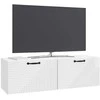 TV staliukas Sieninė TV spintelė Itin blizgi balta 98 x 31 x 30 cm