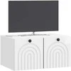 TV staliukas Sieninė TV spintelė Itin blizgi balta 59,5 x 41 x 30 cm