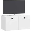 TV staliukas Sieninė TV spintelė 59,5 x 31 x 30 cm Itin blizgi balta