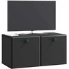 TV staliukas Sieninė TV spintelė 59,5 x 31 x 30 cm Juoda Apdirbta mediena