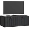 TV staliukas Sieninė TV spintelė Juoda 78,5 x 41 x 30 cm Apdirbta mediena