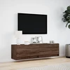 TV staliukas Sieninė TV spintelė su LED lemputėmis, ruda ąžuolo, 140x31x38cm