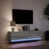 TV staliukas Sieninė TV spintelė su LED lemputėmis, pilka, 140x31x38cm