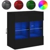 TV staliukas Sieninė TV spintelė su LED lemputėmis, juoda, 58,5x30x60,5cm
