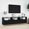 TV staliukas Sieninė TV spintelė su LED, juoda, 180x31x45 cm