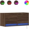 TV staliukas Sieninė TV spintelė su LED lemputėmis, ruda ąžuolo, 80x31x35cm