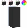 TV staliukas Sieninė TV spintelė su LED lemputėmis, juoda, 30,5x35x70cm