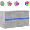 TV staliukas Sieninė TV spintelė su LED lemputėmis, betono, 80x31x45cm