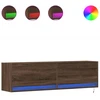 TV staliukas Sieninė TV spintelė su LED lemputėmis, ruda ąžuolo, 140x31x38cm