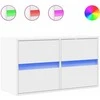 TV staliukas Sieninė TV spintelė su LED lemputėmis, balta, 80x31x45cm