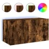 TV staliukas Sieninė TV spintelė su LED lemputėmis, dūminė, 80x35x41cm