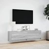 TV staliukas Sieninė TV spintelė su LED lemputėmis, pilka, 140x31x38cm
