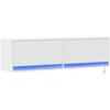 TV staliukas Sieninė TV spintelė su LED lemputėmis, balta, 140x31x38cm