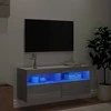 TV staliukas Sieninė TV spintelė su LED lemputėmis, pilka, 100x30x40cm