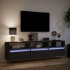 TV staliukas Sieninė TV spintelė su LED, juoda, 180x31x45 cm