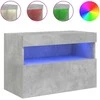 TV staliukas Sieninė TV spintelė su LED lemputėmis, betono pilka, 60x30x40cm