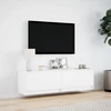 TV staliukas Sieninė TV spintelė su LED lemputėmis, balta, 140x31x38cm