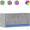 TV staliukas Sieninė TV spintelė su LED lemputėmis, betono, 80x31x35cm