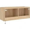 TV staliukas Sieninė TV spintelė su LED lemputėmis, ąžuolo, 100x35x41cm