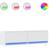 TV staliukas Sieninė TV spintelė su LED lemputėmis, balta, 140x31x38cm