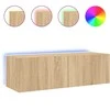 TV staliukas Sieninė TV spintelė su LED lemputėmis, ąžuolo, 100x35x31cm