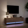 TV staliukas Sieninė TV spintelė su LED lemputėmis, ruda ąžuolo, 140x31x38cm